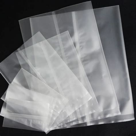 100pcs Frosted Clear Plastic Bags - Surface Matte Transparent Flat Bag Heat Sealable Pouch Food ...