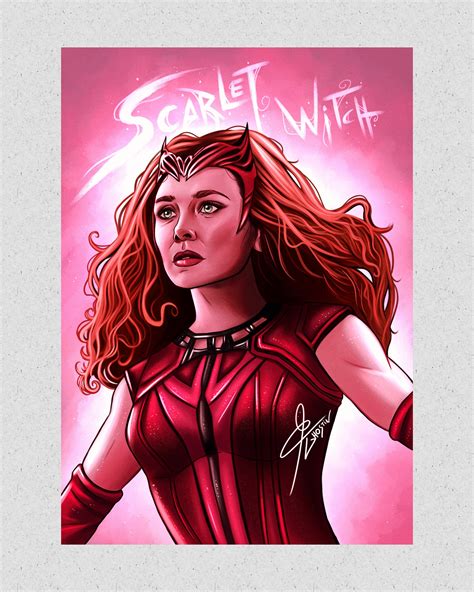 Print of Art A4 Wanda Maximoff / Illustration / Fan Art - Etsy