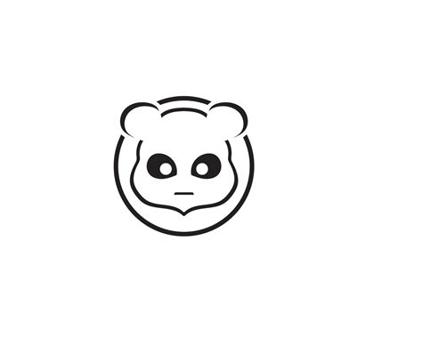 panda logo black and white head 600008 Vector Art at Vecteezy