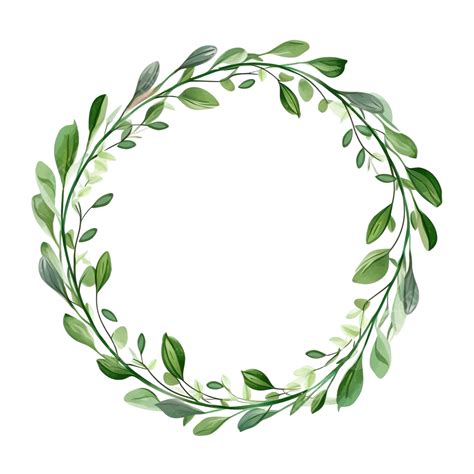 Circular Frame Decorated With Some Leaves Suitable For Graphic Works Templates And Clip Art ...