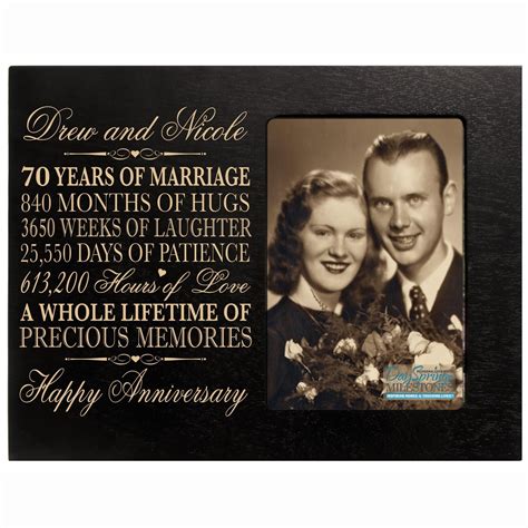 Online Store: Personalized 70th Year Wedding Anniversary Gift For Couple Custom Engraved 70th ...