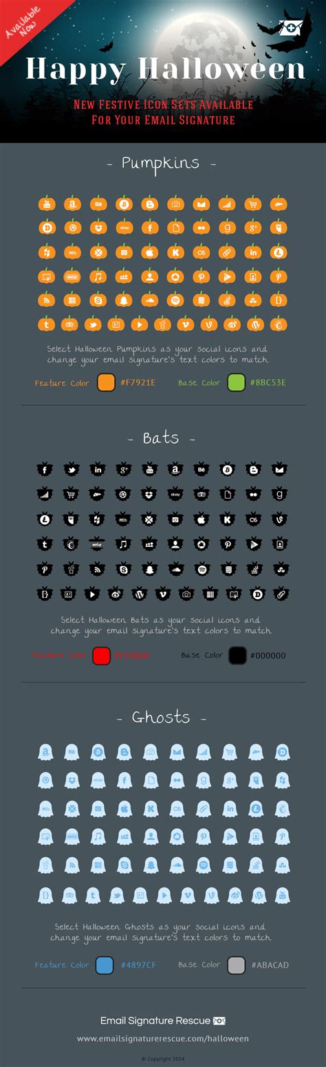 Spookify your email signature template this Halloween! New Halloween social icons are availab ...