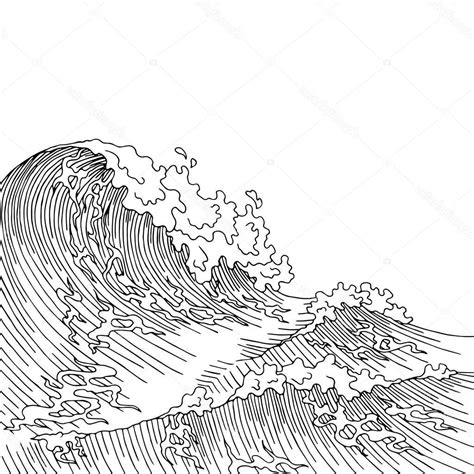 Wave Line Drawing at PaintingValley.com | Explore collection of Wave ...