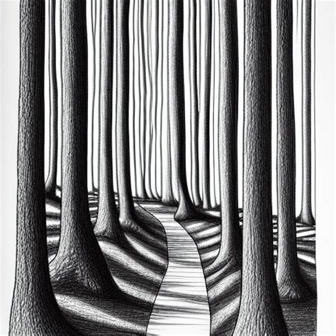 Forest Line Drawing · Creative Fabrica