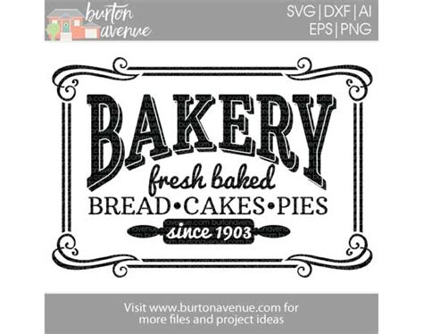 Vintage Bakery Sign Cut File - Burton Avenue