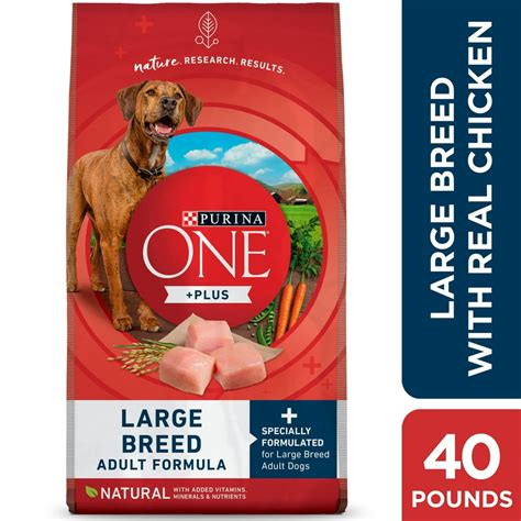 Purina ONE Natural Large Breed Adult Dry Dog Food, +Plus Formula, 40 lb. Bag - Walmart.com ...