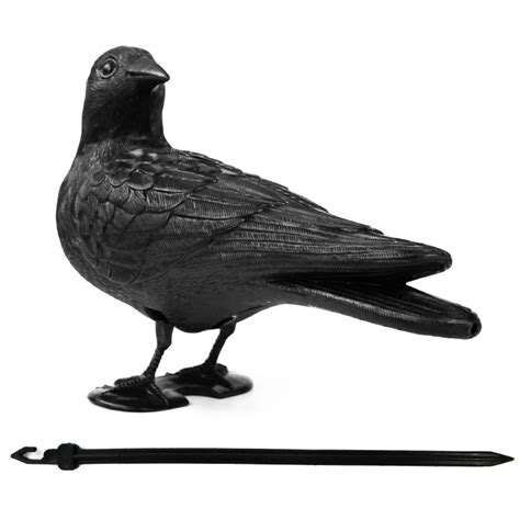 Spray Crow Decoy Full Body Painted w/ Feet Stand Black Shooting Hunting