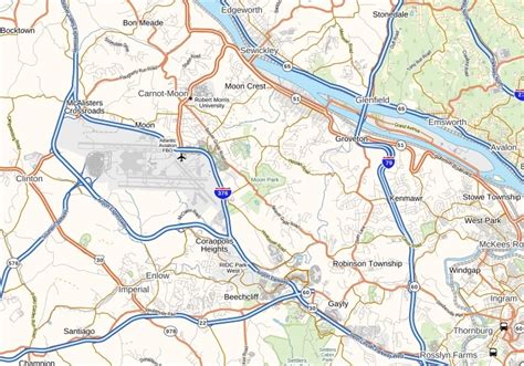 Pittsburgh International Airport Map, Pennsylvania