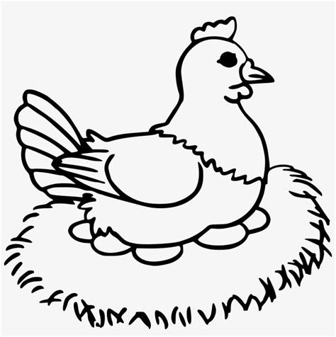 Clipart - Hen - Hen Laying Eggs Drawing - 2400x2296 PNG Download - PNGkit