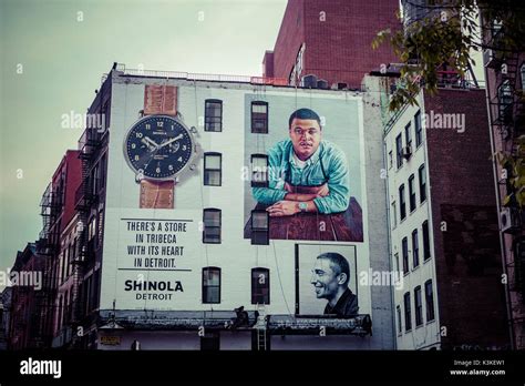 Eyecatching Shinola Watch Ad, Big Wall Painting, Poster and Street Art, Manhatten, New York, USA ...