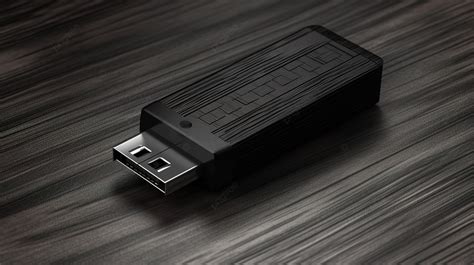 Sleek Black Usb Drive On Matte Black Wood 3d Render Background, Usb Drive, Usb, Flash Drive ...