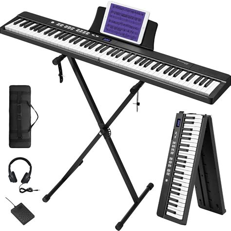 Starfavor Portable Keyboard Piano, Folding Piano Keyboard 88 Keys Full Size Electric Piano ...