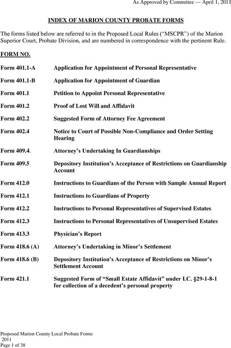 Marion County Indiana Court Forms - CountyForms.com