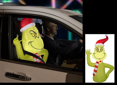 Grinch with Scarf Car Buddy Christmas Holiday inflatable | Christmas inflatables, Holiday ...