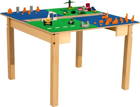 Time-2-Play 35"W Square Play Table For Kids, Birch Plywood Lego Blocks ...