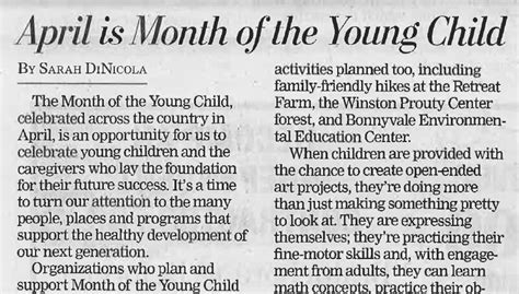 Month of the Young Child - Early Education Services