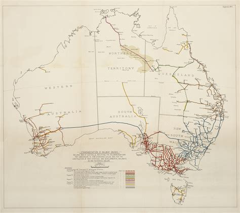 Standardisation of Railway Gauges - Railway Map of Australia Indicating ...