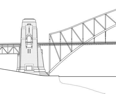 Sydney Harbour Bridge Art Print: Poster Elevation Blueprint | Etsy