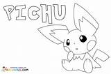 Pichu Coloring Pages Pokemon Fun Printable Color Getcolorings Print  sketch template