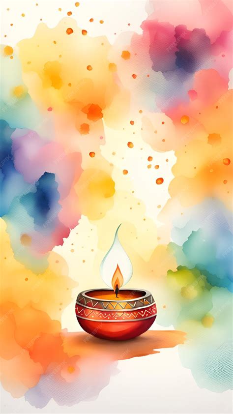 Premium AI Image | Happy diwali watercolor illustration