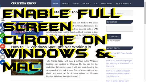 How to Enable Full Screen Chrome without any Software on Windows & Mac - Crazy Tech Tricks