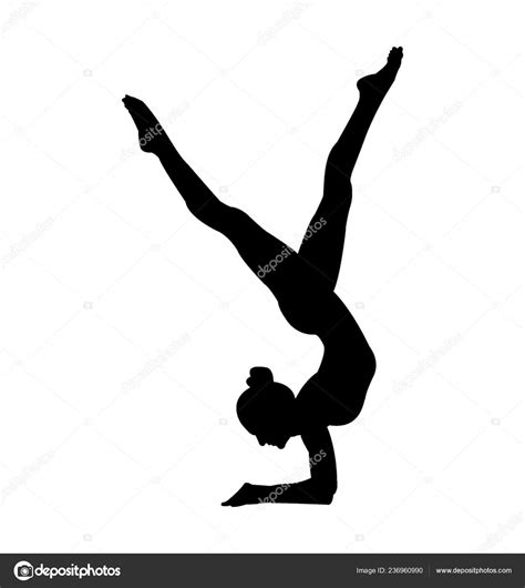 Handstand Pose Silhouette Stock Vector by ©vectorsmarket 236960990