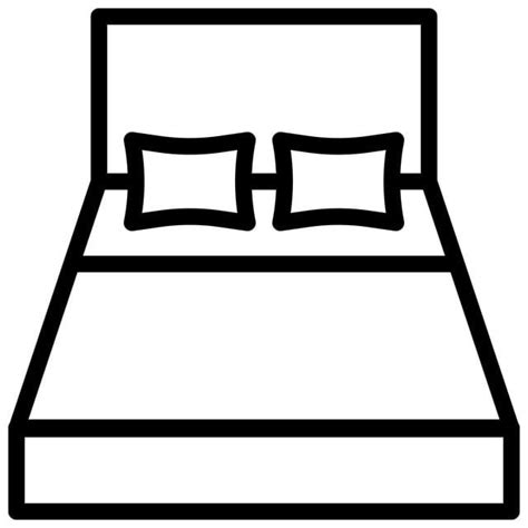 Bed Outline Clipart Transparent Background, Bed Icon With Outline Style Vector Eps10 ...