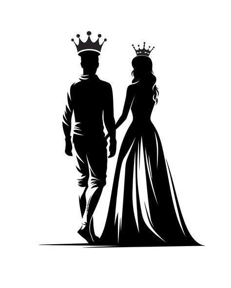 King and queen silhouette 23133650 Vector Art at Vecteezy