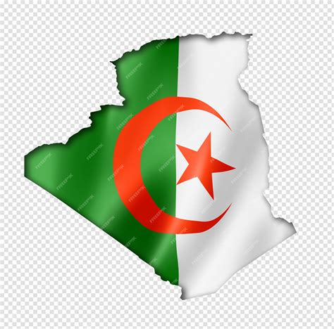 Premium PSD | Algerian flag map