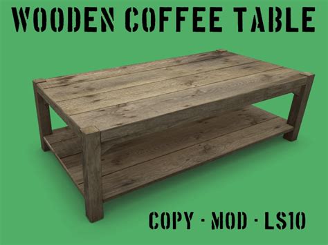 Second Life Marketplace - Wooden Coffee Table