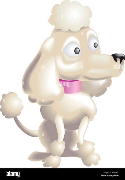 An illustration of a cute cartoon character dog, poodle breed Stock ...