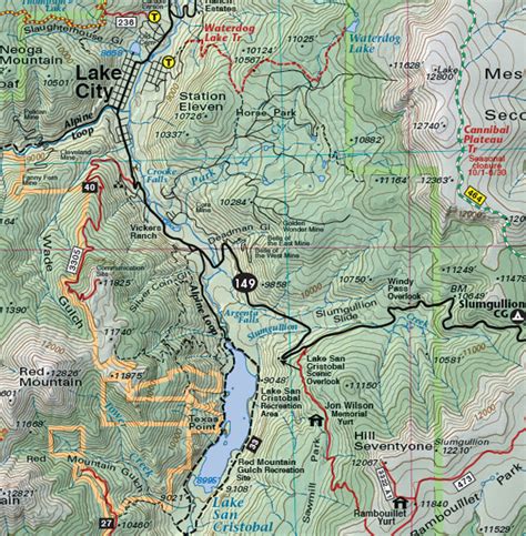 Southwest Colorado Trails | Recreation Topo Map | Latitude 40° maps