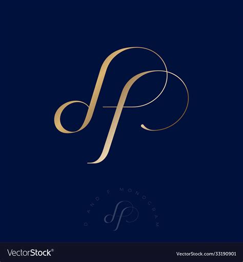 Logo df monogram gold luxury monogram jewelry Vector Image