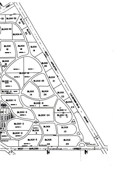 Holy Cross Cemetery & Mausoleum, Burials, Interments Map of Cemetery - Milwaukee County Wisconsin