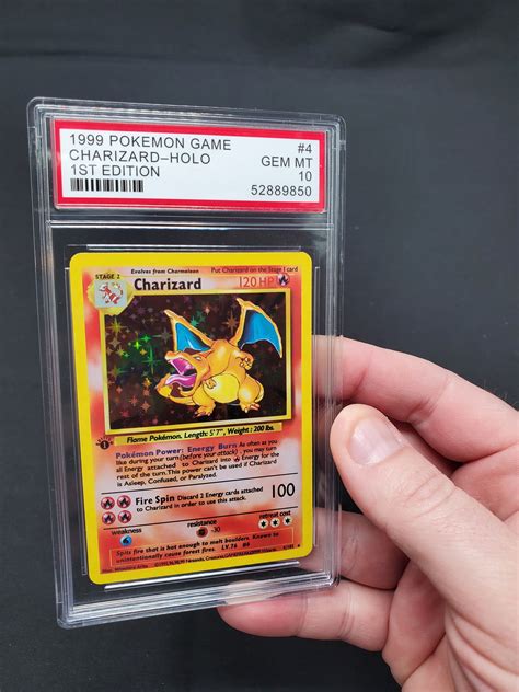 Pokémon Charizard Card of Holo 1st Edition Holo 4/102 Base Set - Etsy