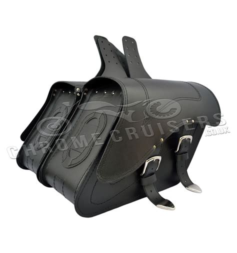 Motorcycle universal throw over leather saddlebags panniers C29A