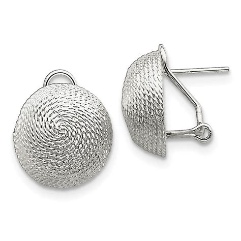 JewelryWeb - Sterling Silver Omega Back Earrings - 9.8 Grams - Walmart ...