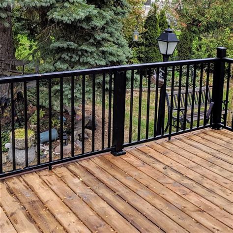 Nuvo Iron Stair Railing Kit 36-in x 6-ft Black Square Aluminum ...