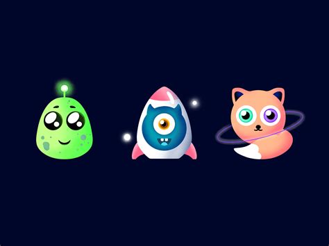 Alien characters by Anna Shulha on Dribbble