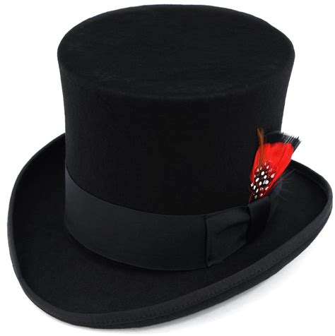 Elegante Men's Black Top Hat - 100% Wool (Small) | Black top hat, Mens black tops, Victorian cosplay