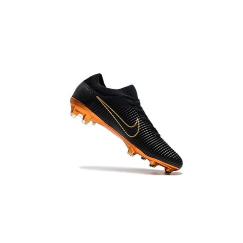 Nike Mercurial Vapor Flyknit Ultra FG Soccer Cleats for Men Black Gold