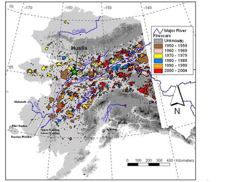 Map of fire history in interior Alaska showing the location of the the... | Download Scientific ...