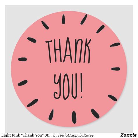 Light Pink "Thank You" Sticker Sheet | Zazzle.com in 2021 | Sticker ...