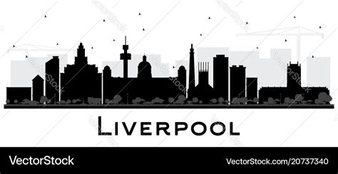 Liverpool city skyline silhouette with black Vector Image