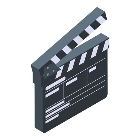 Film clapper icon, isometric style 15914378 Vector Art at Vecteezy