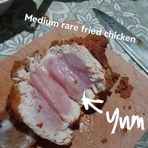 Medium rare fried chicken : r/StupidFood