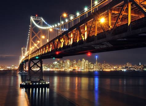 Bay Bridge and San Francisco skyline at night | Large View O… | Flickr