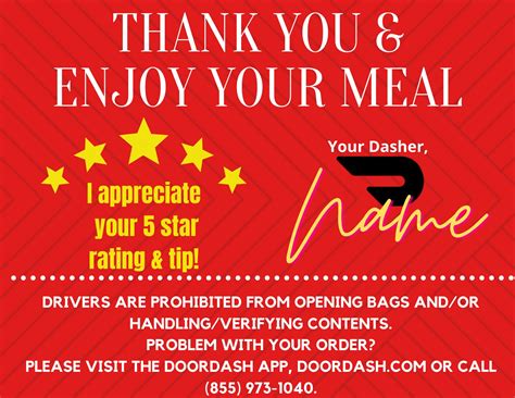 Doordash Personalized Thank you | Etsy