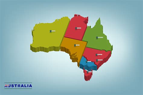 3D Map for Australia with Background Graphic by Ju Design · Creative Fabrica