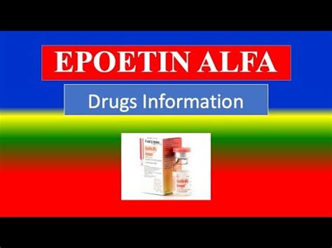 EPOETIN ALFA - Generic Name, Drug class, Precautions , How to use, Side ...